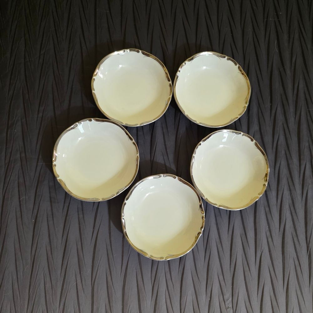 Harmony House Starlight Dessert Bowls with Silver Trim